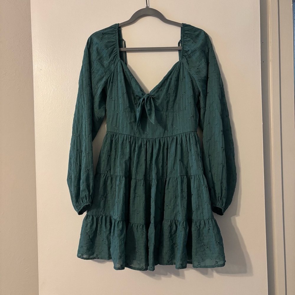 Green Embroidered Dress